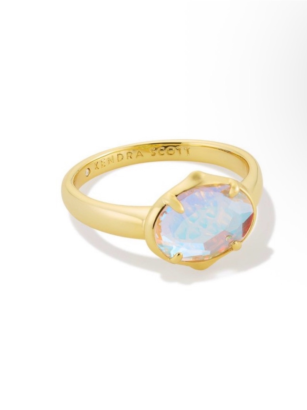 Kendra Scott Gold Ring with Iridescent Opal-Effect Stone